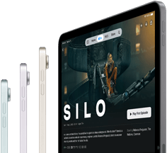 Három
      iPad Air oldalnézetből, valamint egy negyedik a kijelzőjén A siló című Apple TV+-sorozattal