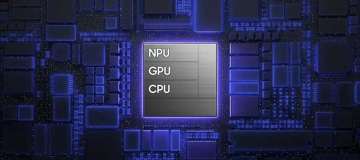 Galaxy S26 Ultra chipábra NPU, GPU és CPU jelöléssel.