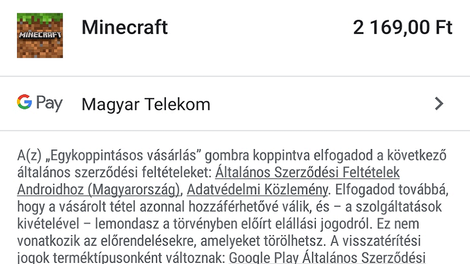 Fogadd el a vásárlási feltételeket